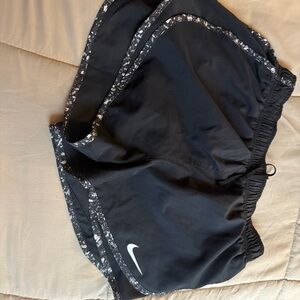 Nike Black Shorts with Patterned Trim